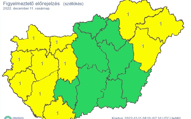 Erős szél és hófúvás miatt adott ki figyelmeztetést az Országos Meteorológiai Szolgálat